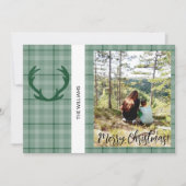 Kerst ingelijst foto bos groen feestdagenkaart (Voorkant)