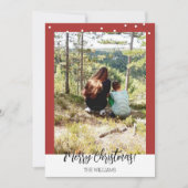 Kerst ingelijst foto Bourgondië rood Feestdagenkaart (Voorkant)