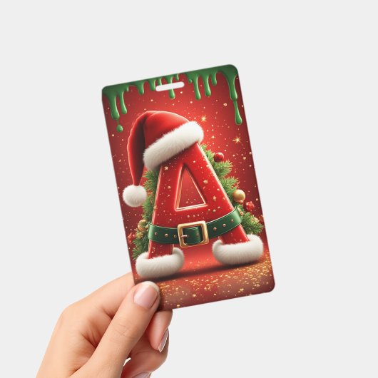 Kerst Initiaal A Voor Kerstcadeaus Badge (Handheld)
