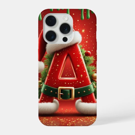 Kerst Initiaal A Voor Kerstcadeaus iPhone Hoesje (Achterkant)