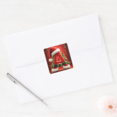 Kerst Initiaal A Voor Kerstcadeaus Vierkante Sticker (Envelop)