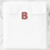 Kerst-Initiaal ontbijt Monogram B Ronde Sticker (Tas)