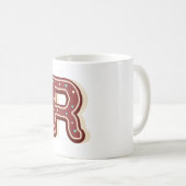 Kerst Initiaal ontbijt Monogram letter R Koffiemok (Voorkant rechts)