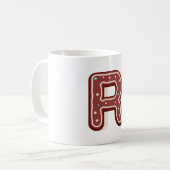 Kerst Initiaal ontbijt Monogram letter R Koffiemok (Voorkant links)