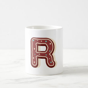 Kerst Initiaal ontbijt Monogram letter R Koffiemok