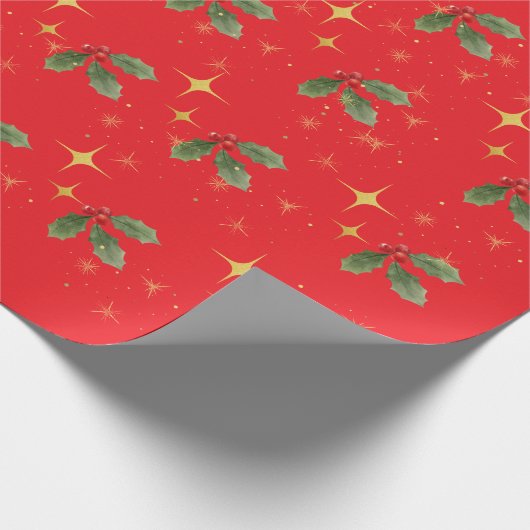 Kerst inpakken rood papier (Hoek)