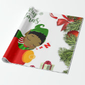 Kerst inpakpapier Afrikaanse elf (Uitgerold)