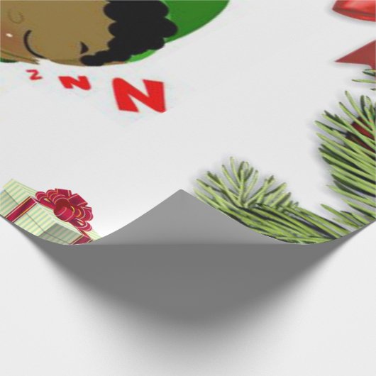 Kerst inpakpapier Afrikaanse elf (Hoek)