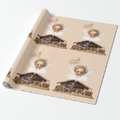 Kerst inpakpapier Baby Jesus (Uitgerold)