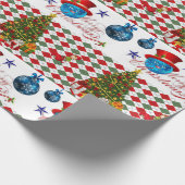 Kerst Inpakpapier Blauwe Ballen (Hoek)