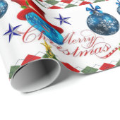 Kerst Inpakpapier Blauwe Ballen (Rol Hoek)