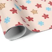 Kerst inpakpapier - Cream kleur (Rol Hoek)
