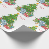 Kerst inpakpapier dinosaurussen aanpasbaar (Hoek)