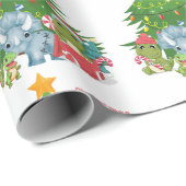 Kerst inpakpapier dinosaurussen aanpasbaar (Rol Hoek)