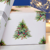 Kerst inpakpapier - Elegant Waterverf Pine
