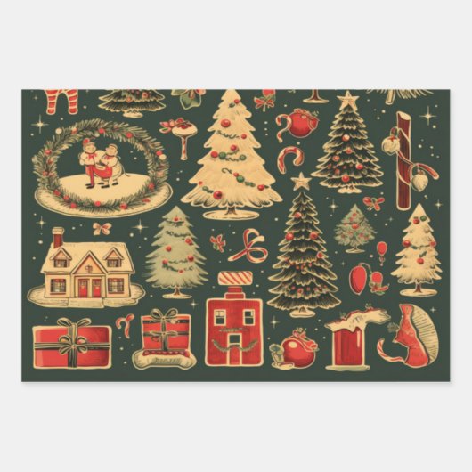 Kerst inpakpapier Flat Sheet Set 1 (Voorkant 2)