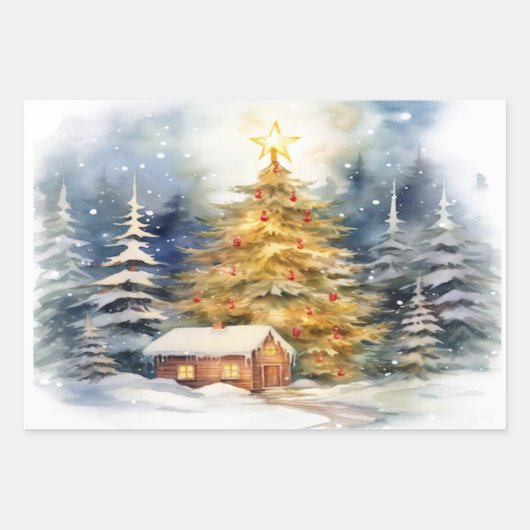 Kerst inpakpapier Flat Sheet Set 4 (Voorkant)