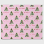 Kerst inpakpapier, gepersonaliseerde witte kerstmi cadeaupapier (Vlak)