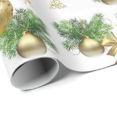 Kerst Inpakpapier Gouden Ballen (Rol Hoek)