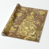 Kerst Inpakpapier Gouden Engel (Uitgerold)