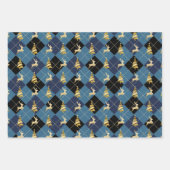 Kerst inpakpapier "Gouden rendier en boom" (Voorkant 2)