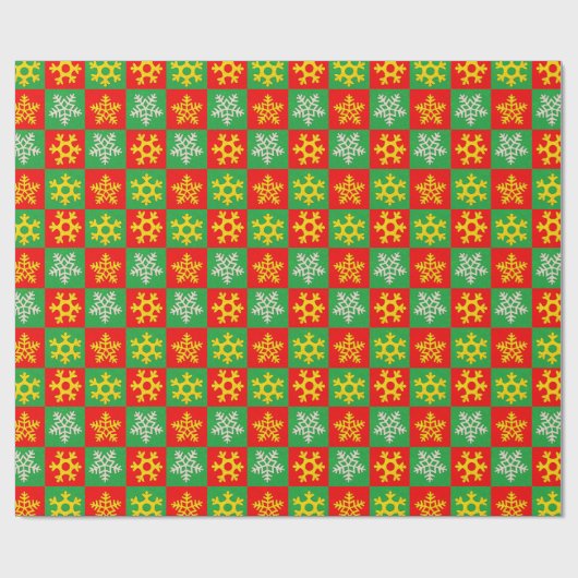 Kerst inpakpapier - Gouden Sneeuwvlokken (Vlak)