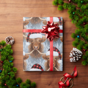 Kerst Inpakpapier Highland Koe Knus Rustiek