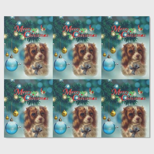 Kerst inpakpapier hond (Vlak)