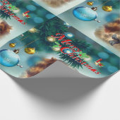 Kerst inpakpapier hond (Hoek)