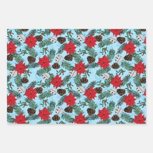 Kerst inpakpapier in blauw (Voorkant)