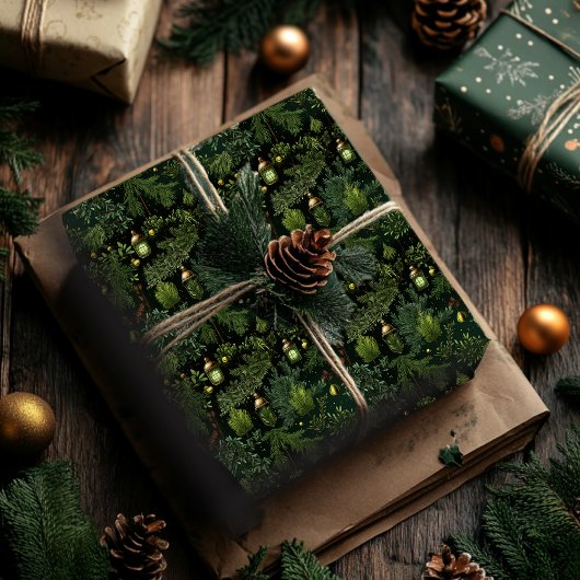 Kerst inpakpapier in bos groen