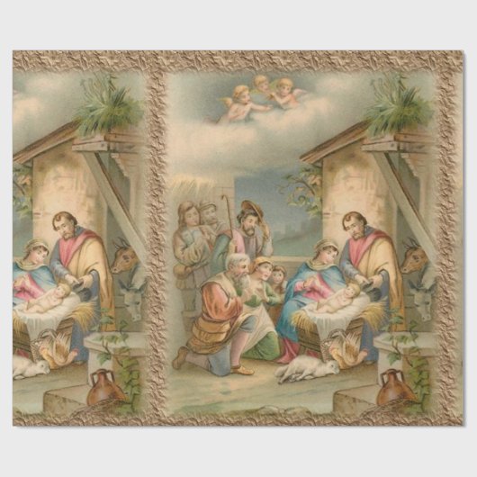 Kerst inpakpapier Jezus (Vlak)