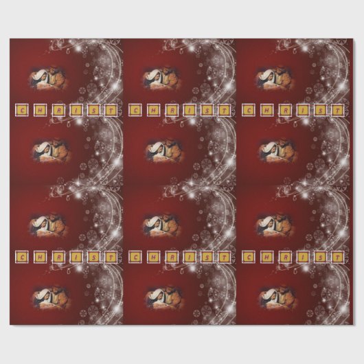 Kerst inpakpapier Jezus Christus (Vlak)