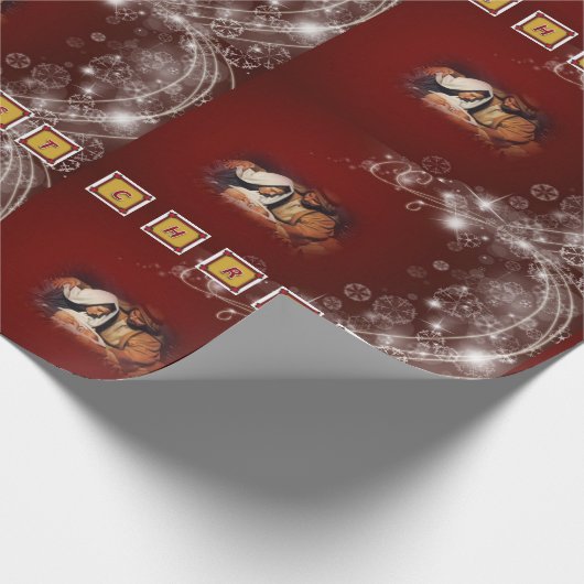 Kerst inpakpapier Jezus Christus (Hoek)