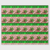 Kerst Inpakpapier Kaars Rood Groen (Vlak)