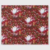 Kerst Inpakpapier Kerstman (Vlak)