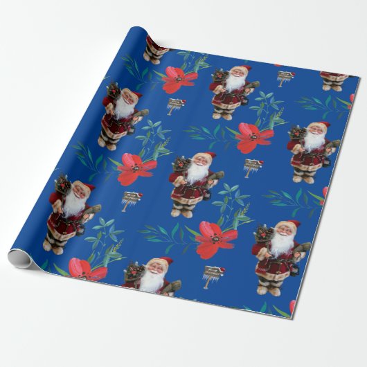 Kerst Inpakpapier Kerstman (Uitgerold)