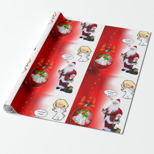 Kerst Inpakpapier Kerstman (Uitgerold)