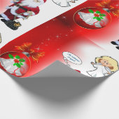 Kerst Inpakpapier Kerstman (Hoek)