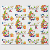 Kerst Inpakpapier Kerstman (Vlak)