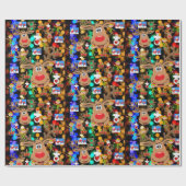 Kerst Inpakpapier Kerstman (Vlak)