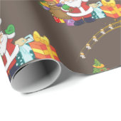 Kerst Inpakpapier Kerstman Gouden Ster (Rol Hoek)