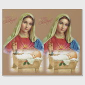 Kerst inpakpapier Mary Baby Jesus (Vlak)