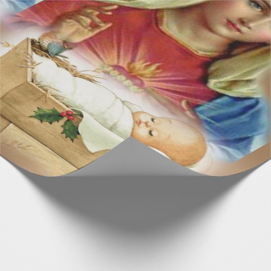 Kerst inpakpapier Mary Baby Jesus (Hoek)