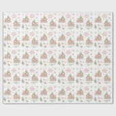 Kerst inpakpapier Meisje Naam Roze Beer (Vlak)