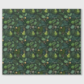 Kerst inpakpapier met donkergroene bomen (Vlak)