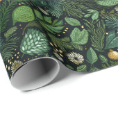 Kerst inpakpapier met donkergroene bomen (Rol Hoek)