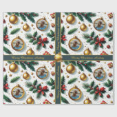 Kerst inpakpapier met foto en tekst (Vlak)