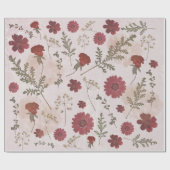 Kerst inpakpapier met geperste bloemen (Vlak)