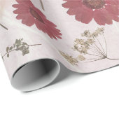 Kerst inpakpapier met geperste bloemen (Rol Hoek)